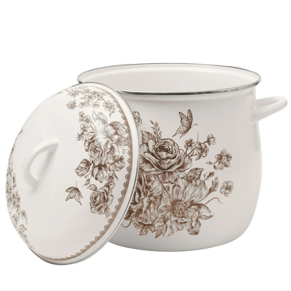 💕 2025 The Pioneer Woman Agatha  Brown Floral Stock Pot